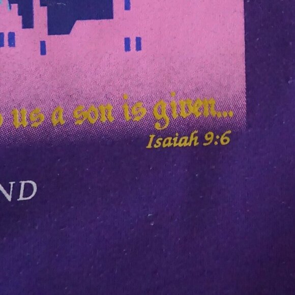 VTG '90S Jerzees Purple Sight And Sound Theaters Religious Crewneck Sweater 3XL - Picture 5 of 9